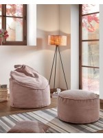 MARIA grigio o rosa pouf in velluto a coste design casa