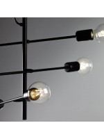 NOVA lampadario in metallo nero con braccia snodabili design casa o contract