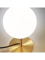 BATAR table lamp in gold metal and design glass sphere