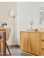 BATAR table lamp in gold metal and design glass sphere