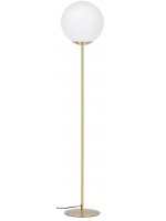 ATENA in gold metal and enameled glass sphere design floor lamp