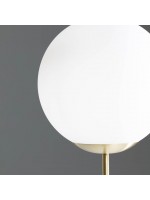 ATENA lampadaire design sphère en métal doré et verre émaillé