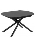 ILLINOIS table extensible 130190 cm en verre noir et acier peint