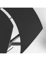 ILLINOIS mesa extensible 130 190 cm en cristal negro y acero pintado