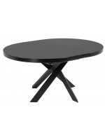 NEW YORK Ø 120 extendable table 160 cm with glass top and painted metal legs design furniture