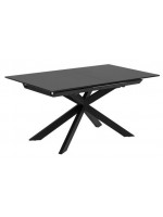 MILANO table 160 extensible 210 cm avec plateau en vitro et pieds en métal peint avec mobilier de designer