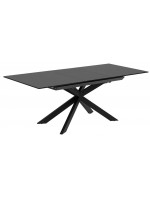 MILANO table 160 extendable 210 cm with top in glass and legs in painted metal with designer furniture