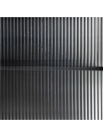 LEE 160 cm Sideboard aus schwarzem Metall und gehärtetem Glas
