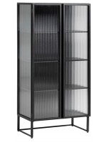 LEE in black metal and tempered glass cabinet display cabinet bookcase sideboard