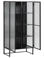 LEE in black metal and tempered glass cabinet display cabinet bookcase sideboard