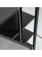 LEE in black metal and tempered glass cabinet display cabinet bookcase sideboard
