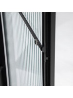 LEE en metal negro y vitrina de vidrio templado vitrina estantería aparador