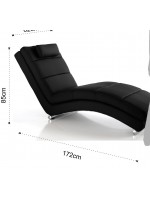 APOSTO de imitación de cuero blanco o gris oscuro con estructura cromada y chaise longue acolchado