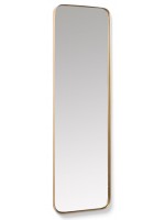 VERSUS 100x30 o 150x55 cm espejo rectangular moderno con marco de acero dorado