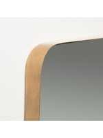 VERSUS 100x30 o 150x55 cm espejo rectangular moderno con marco de acero dorado