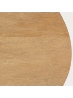MITRAC Table basse ovale 120x65 avec plateau en bois et base en métal noir
