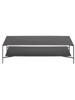 PINTA 140x60 Couchtisch in mattschwarzem Metall mit minimalem Design