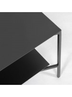 PINTA Mesa de centro 140x60 en metal negro mate diseño minimalista