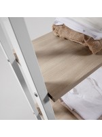 ETRURIA Bücherregal aus weiß lackiertem Stahl und Regalen aus grauer Eiche