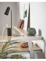 ETRURIA desk table in white metal and gray oak