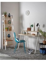 ETRURIA desk table in white metal and gray oak