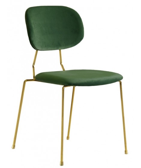 BITER scelta colore in velluto e struttura in metallo oro sedia design casa o contract