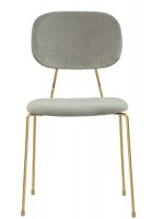BITER Farbwahl in Samt und Struktur in Gold Metall Design Stuhl