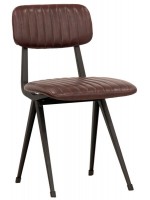 TOIR en éco-cuir et chaise à ossature métallique noire cuisine à domicile salon bar restaurant