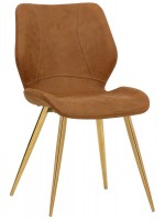 ALINA Elección de color en gamuza sintética y patas en silla de diseño de metal dorado