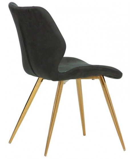 ALINA Choix de couleur en faux suède et pieds en chaise design en métal doré