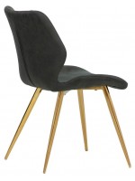 ALINA Choix de couleur en faux suède et pieds en chaise design en métal doré