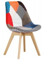 ARENA Chaise design en patchwork et pieds en hêtre massif