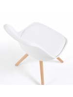 BRALF scelta colore sedia in polipropilene seduta con cuscino in ecopelle stesso colore e gambe in legno di faggio