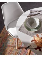 BRALF Farbwahl Stuhl aus Polypropylen Sitz mit Kissen aus Kunstleder in der gleichen Farbe und Beine aus Buchenholz