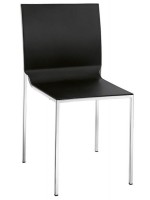 MANTA stackable white or black in polypropylene legs in chromed metal chair
