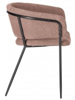 BIANCA in velluto a coste scelta colore sedia con braccioli con struttura in metallo nero design casa poltroncina