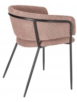 BIANCA in corduroy color choice chair with armrests with black metal structure design home armchair