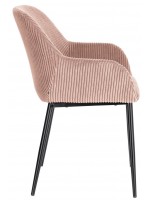 AXAR choix de couleur en velours côtelé chaise avec accoudoirs structure en métal noir fauteuil design home