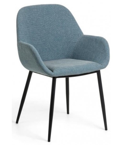 ANIA choice of color in fabric and black metal frame chair with armrests for home or contract