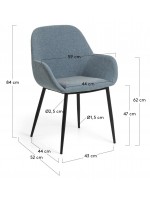 ANIAS elección de color en tejido y estructura en silla de metal negro con reposabrazos hogar o contract