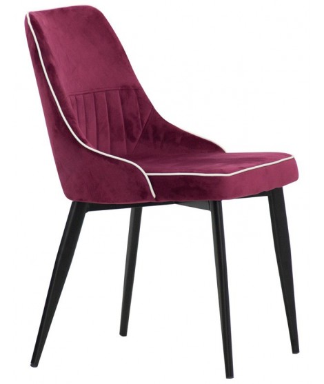 CHESTER Choix de couleur en tissu et chaise design pieds métal noir