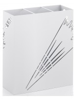 COSMO design umbrella stand in matt white metal with perforations