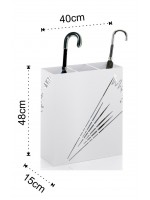 COSMO Porte-parapluie design en métal blanc mat avec perforations