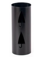 POLO porte-parapluie en acier peint noir mat avec design perforé pour la maison ou le contrat