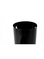 POLO umbrella stand in matt black painted steel with home or contract perforated design