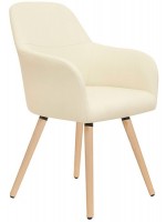 FAVELA choice of color in eco-leather and wooden legs chair with armrests home living furniture design