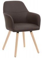 FAVELA elección de color en cuero ecológico y patas de madera silla con reposabrazos diseño de muebles para el hogar
