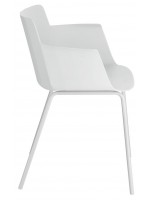 LEILA Farbauswahl Stuhl mit Armlehnen aus Polypropylen und Metall für Wohn- und Objektdesign