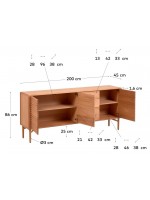 LANIA Sideboard in Eiche natur massiv Design Wohnen