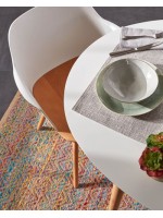 ABBA en bois naturel et chaise en polycarbonate avec accoudoirs design de décoration de vie à la maison